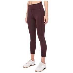 Lululemon In Movement 7/8 Tight  Everlux 25 plum purple size 2 leggings pants